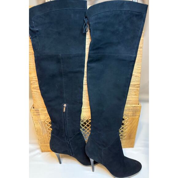 SAM EDELMAN VESEY Suede Leather OTK Stiletto High Heel Boots - Picture 4 of 7